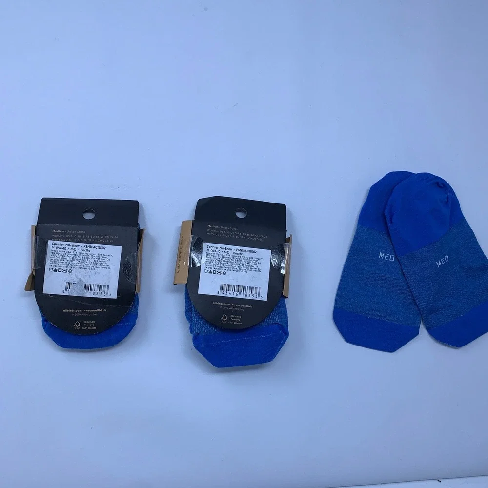 Allbirds Unisex Medium Pacific Blue Trino Sprinter No-Show Socks 3 Pair Pack